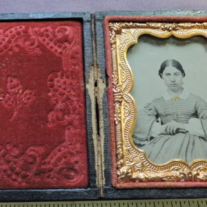 The Victorian Matron - Scalloped Mat Portrait | Sixth-Plate Ambrotype | 2 5/8" Victorian Case