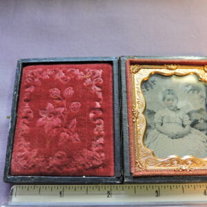 The Hand-Tinted Child Study | Sixth-Plate Ambrotype | Ornate Scalloped Mat