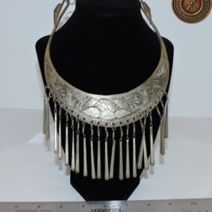 Vintage Hmong Tribal Silver-Tone Torque Necklace Thai Hill Tribe Neck Ring