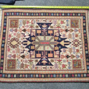 Vintage Handmade Afghan Flat-Weave Soumak Rug