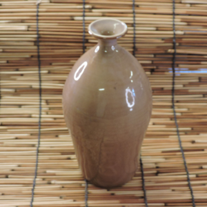Vintage Japanese Kayoi-Tokkuri, Brown Glazed Stoneware Sake Merchant Bottle
