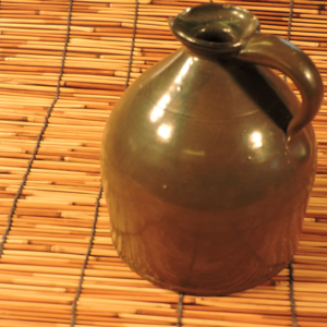 Antique American Stoneware Beehive Jug, Albany Slip Glaze, Unmarked