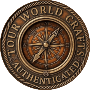 Tour World Crafts Authenticated compass badge